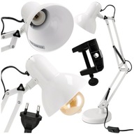 Stolná lampa na kreslenie LED, školská, na pracovné štúdium, Paríž, 1xE27, biela Stolná lampa na kreslenie LED, školská, na pracovné štúdium, Paríž, 1xE27, biela
