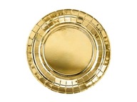 Papierové taniere zlaté, metalické, 18cm, 6 ks