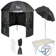 Rybársky dáždnikový stan s poťahom YUKON + STÔL