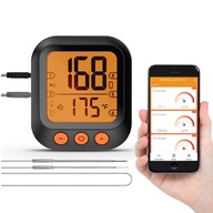 Bluetooth bezdrôtový teplomer cez APP 2x sonda od -30°C do 300°C LCD 80m Bluetooth bezdrôtový teplomer cez APP 2x sonda od -30°C do 300°C LCD 80m