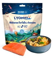 Lyommy lyofilizované jedlo Farfalle cestoviny s lososom 350g hotové za 10 minút Lyommy lyofilizované jedlo Farfalle cestoviny s lososom 350g hotové za 10 minút