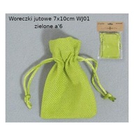 TAŠKY ZELENÉ JUTOVÉ 7X10CM 6KS TAŠKY ZELENÉ JUTOVÉ 7X10CM 6KS