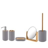Kompletná kúpeľňová zostava z ABS, bambusové zrkadlo