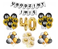 Balóniky Set 40 narodeniny štyridsať zlatých
