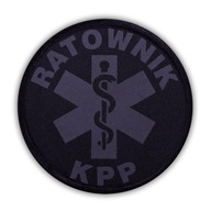ČIERNY reflexný REGULÁTOR Znak KPP na suchý zips, 8,5 cm ČIERNY reflexný REGULÁTOR Znak KPP na suchý zips, 8,5 cm