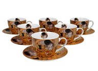 Sada 6 ks porcelánových šálok na kávu Klimt Kiss