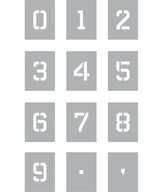 Opakovane použiteľná maliarska šablóna Čísla 0-9, výška 10 cm