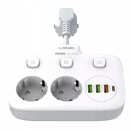 Napájacia lišta s USB predlžovačkou QC3.0 PD 20W Napájacia lišta s USB predlžovačkou QC3.0 PD 20W