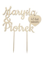 Topper nápis na torte k výročiu svadby 45 rokov spolu Topper nápis na torte k výročiu svadby 45 rokov spolu