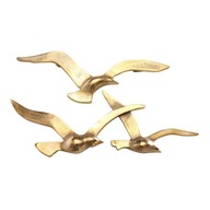 Štýlová nástenná dekorácia lietajúce vtáky, zlatá, súprava