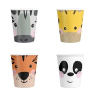 Narodeninové papierové poháre žirafa panda