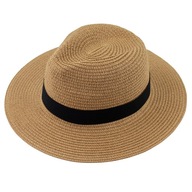 Slamený panama klobúk DÁMSKY PÁNSKY zapletaný letný fedora, SLAMA Slamený panama klobúk DÁMSKY PÁNSKY zapletaný letný fedora, SLAMA