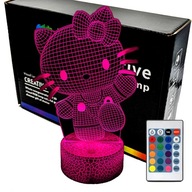 Hello Kitty Hi 3D LAMP LED nočná lampa Hello Kitty Hi 3D LAMP LED nočná lampa