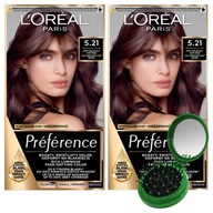 LOREAL Preference farba na vlasy 5,21 Cold Light Brown 2 ks + ZADARMO LOREAL Preference farba na vlasy 5,21 Cold Light Brown 2 ks + ZADARMO