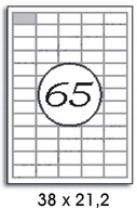 Samolepiace ETIKETY A4 65 mat 38x21,2mm 100 listov Samolepiace ETIKETY A4 65 mat 38x21,2mm 100 listov
