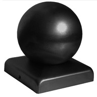 Matná čierna čiapočka na stĺpik 90x90 s guľou 90mm