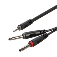 Roxtone Audio kábel 3m Jack 3,5 Stereo 2x Jack 6,3