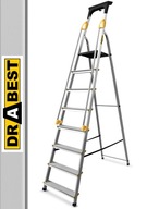 Profesionálny hliníkový rebrík s 8-stupňovými madlami DRABEST 150kg