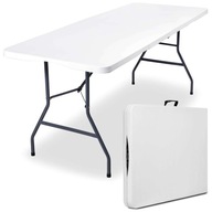 Skladací cateringový stôl s kufrom 180 cm biely