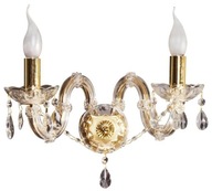 Dvojité zlaté nástenné svietidlo s Mari kryštálmi