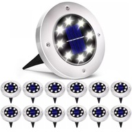 12x SOLÁRNE ZÁHRADNÉ LAMPY, NAJAZDENÉ, DROP-ON, LED, ŽIARENÝ DISK 12x SOLÁRNE ZÁHRADNÉ LAMPY, NAJAZDENÉ, DROP-ON, LED, ŽIARENÝ DISK