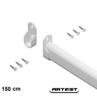 Biela oválna tyč na šaty 150 cm + 2 madlá Biela oválna tyč na šaty 150 cm + 2 madlá
