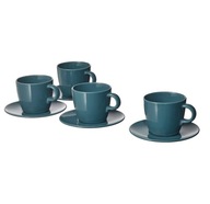 IKEA FARGKLAR Šálky a podšálky tyrkysové 25cl IKEA FARGKLAR Šálky a podšálky tyrkysové 25cl