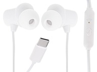 L-BRNO Drôtové slúchadlá do uší s mikrofónom typu c EP42 USB 120 cm biele