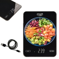 Kuchynská váha 10kg USB Presnosť 1g LCD ADLER Kuchynská váha 10kg USB Presnosť 1g LCD ADLER
