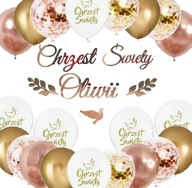 Krst balónov banner KRST RUŽOVÉ ZLATO + MENO Krst balónov banner KRST RUŽOVÉ ZLATO + MENO