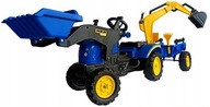 Šliapací traktor s prívesom a bagrom 140 cm