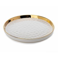 DEKORATÍVNY tanier glamour biele zlato 26 cm zlato