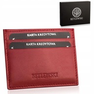 Malé puzdro na karty Betlewski, kožené, tenké sklíčko, unisex, elegantné Malé puzdro na karty Betlewski, kožené, tenké sklíčko, unisex, elegantné
