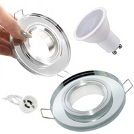 Sklenený chrómový držiak lampy pre stropnú LED žiarovku 3W neutrálna farba 4000K Sklenený chrómový držiak lampy pre stropnú LED žiarovku 3W neutrálna farba 4000K