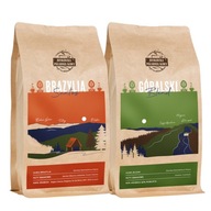 ČERSTVO PRAŽENÁ MLETÁ KÁVA BRAZIL SANTOS + GÓRALSKI BLEND 2x 500g ČERSTVO PRAŽENÁ MLETÁ KÁVA BRAZIL SANTOS + GÓRALSKI BLEND 2x 500g