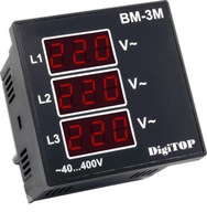 Trojfázový panelový voltmeter 50-400V BM-3M