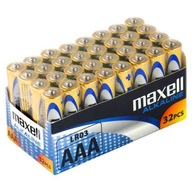 Maxell LR3 AAA alkalické batérie 32 ks