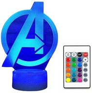 3D LED LAMPA LOGO AVENGERS MARVEL COLORS + DIAĽKOVÉ OVLÁDANIE 3D LED LAMPA LOGO AVENGERS MARVEL COLORS + DIAĽKOVÉ OVLÁDANIE