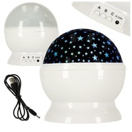 2v1 USB hviezdicová projektorová nočná lampa, biela 2v1 USB hviezdicová projektorová nočná lampa, biela