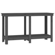 Pracovný stôl, sivý, 140x50x80 cm, masívne drevo p