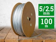 Oceľové lano z PVC, 2,5/5mm, 100m, bezfarebné