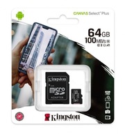 Pamäťová karta KINGSTON Canvas MicroSD 100 MB/s 64 GB