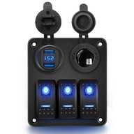 JACHTOVÝ SPÍNAČ + USB + VOLTMETER - 06016 JACHTOVÝ SPÍNAČ + USB + VOLTMETER - 06016