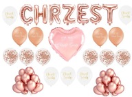 Súprava balónikov na krstiny Banner na krst Rose Gold Súprava balónikov na krstiny Banner na krst Rose Gold