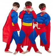 Superman Outfit Superhrdina Muscles Kostým Maskovanie 134/140 Superman Outfit Superhrdina Muscles Kostým Maskovanie 134/140
