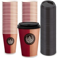 Papierové poháre 300 ml + viečko Set 100 ks na kávu (na ďalší predaj) Papierové poháre 300 ml + viečko Set 100 ks na kávu (na ďalší predaj)