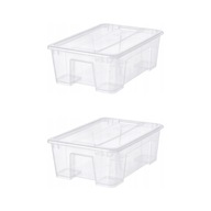 2 ks SAMLA Nádoba s vekom - priehľadná 39x28x14 cm/11 l 2 ks SAMLA Nádoba s vekom - priehľadná 39x28x14 cm/11 l