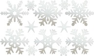Samolepky na okná Vianočné snehové vločky 12ks 10cm