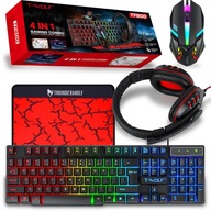 HERNÝ SET KLÁVESNICA MYŠ SLÚCHADLÁ PODLOŽKA MYŠI PRE HRÁČOV