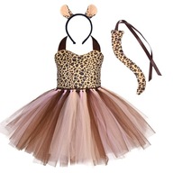 ŠATY CHEETAH CAT LEOPHER ŠATY TUTU 110/116 ŠATY CHEETAH CAT LEOPHER ŠATY TUTU 110/116